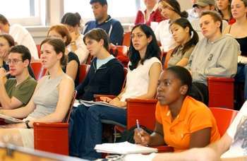 Student in class