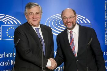 Antonio Tajani e Martin Schulz