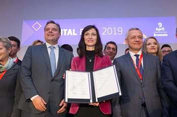 Participation of Andrus Ansip, Vice-President of the EC, Tibor Navracsics and Mariya Gabriel, Members of the EC, at the Digital Day 2019 - photo credit European Union, Photographer: Basia Pawlik