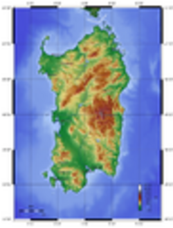 Sardegna, Mappa topografica - Foto di Zamonin