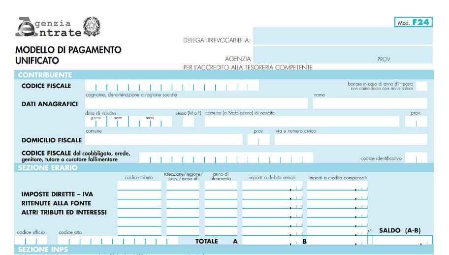 Modulo F24 Agenzia delle Entrate - immagine di ZioNicco